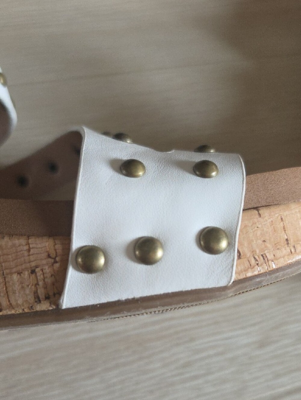 Corkys White Studded Cork Wedge Sandals - Picture 11 of 16